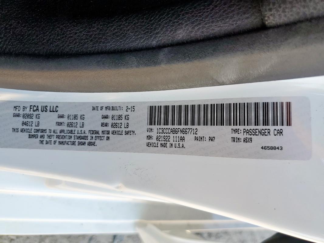 2015 CHRYSLER 200 LIMITED 1C3CCCAB6FN667712