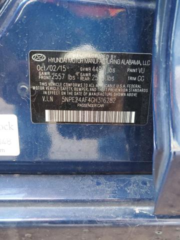 2016 HYUNDAI SONATA SE 5NPE24AF4GH316282