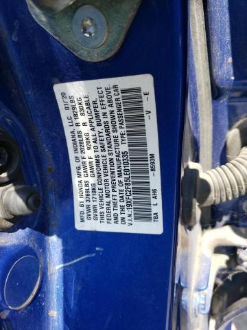 2020 HONDA CIVIC SPOR 19XFC2F85LE010335