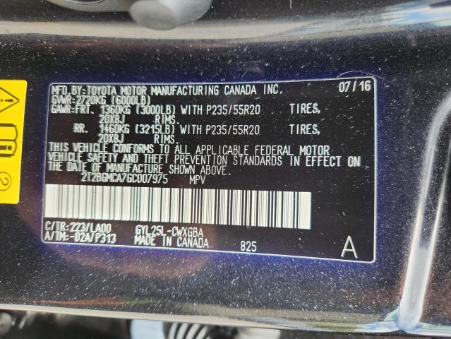 2016 LEXUS RX 450H BA 2T2BGMCA7GC007975