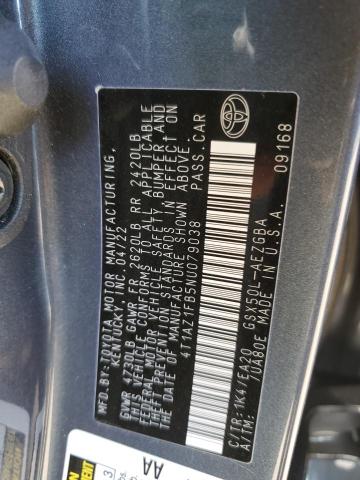 2022 TOYOTA AVALON XLE 4T1AZ1FB5NU079038