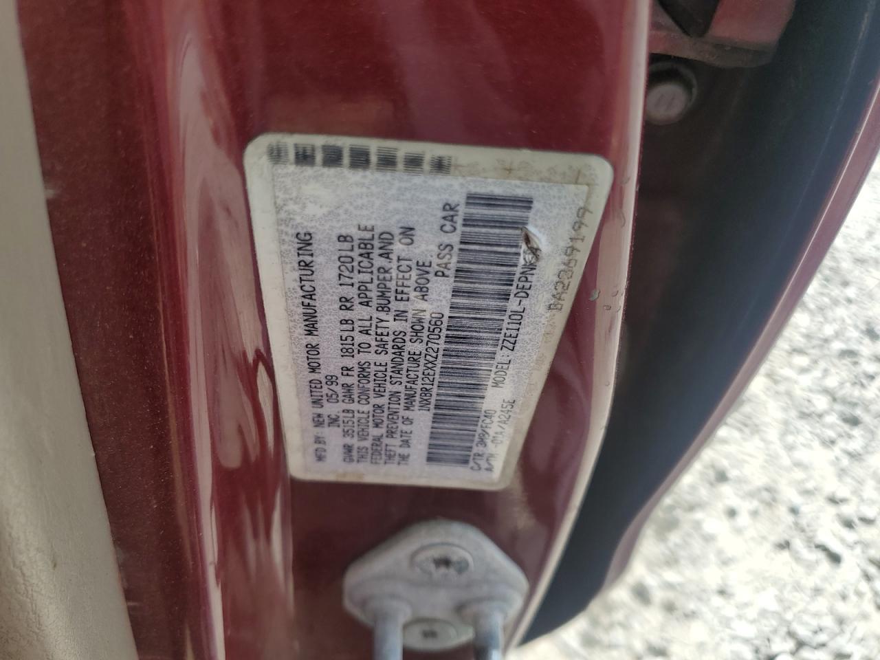 Lot #3290316934 1999 TOYOTA COROLLA VE