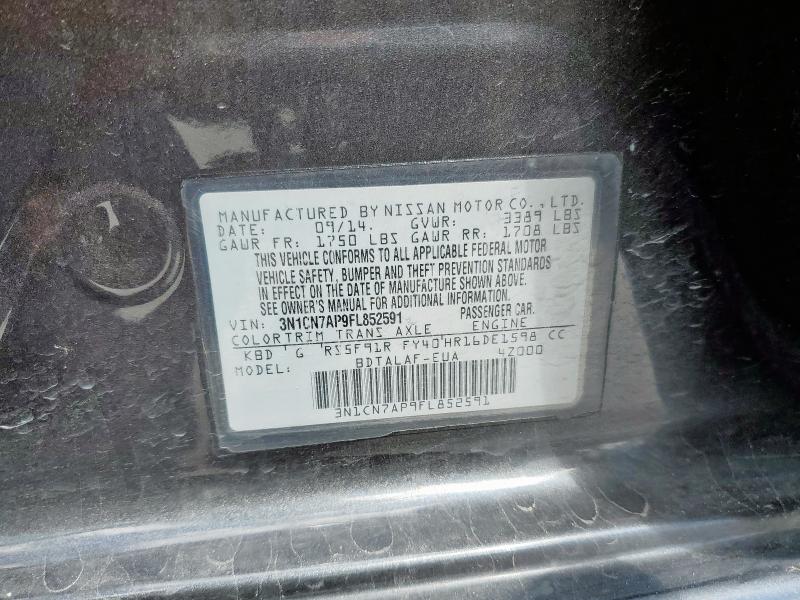 2015 NISSAN VERSA S 3N1CN7AP9FL852591