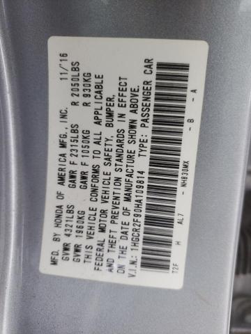 2017 HONDA ACCORD EXL 1HGCR2F90HA109814