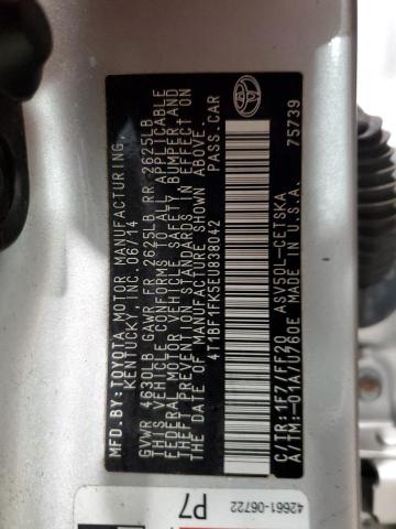 2014 TOYOTA CAMRY L - 4T1BF1FK5EU838042