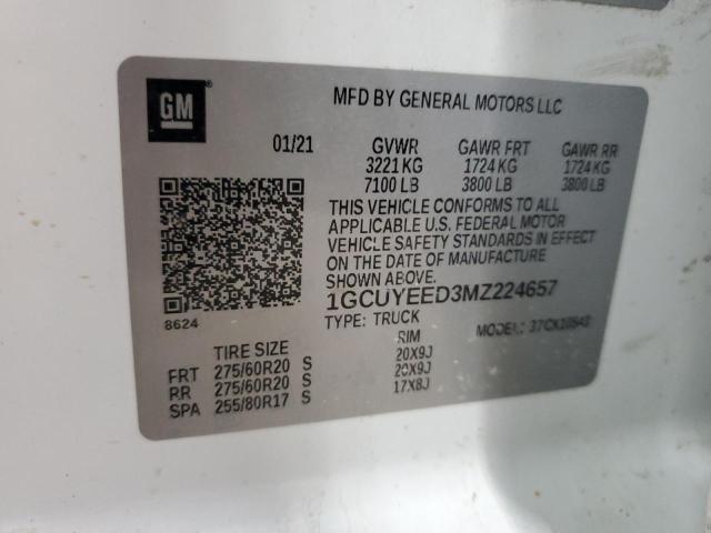 2021 CHEVROLET SILVERADO K1500 RST 1GCUYEED3MZ224657