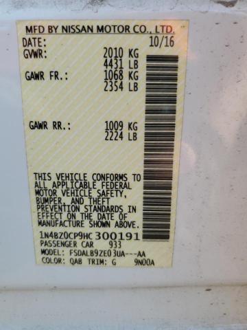 2017 NISSAN LEAF S 1N4BZ0CP9HC300191