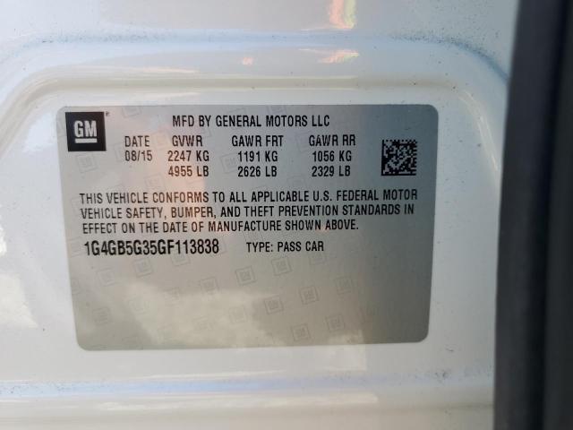 2016 BUICK LACROSSE 1G4GB5G35GF113838