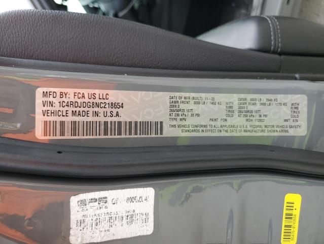 2022 DODGE DURANGO GT 1C4RDJDG8NC218654