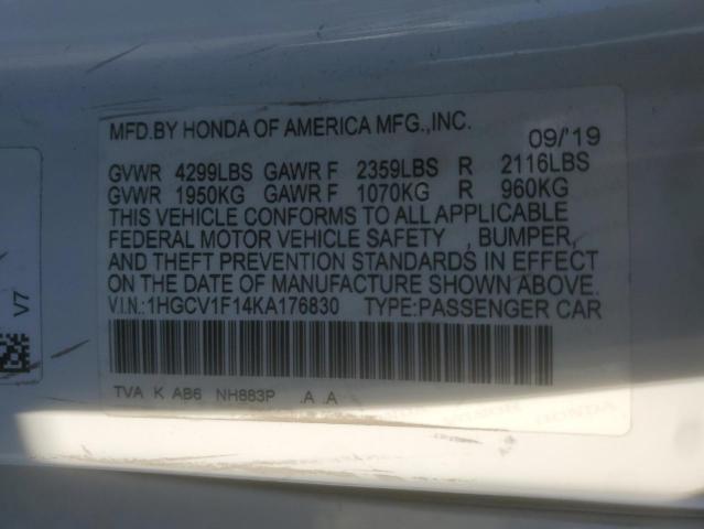 2019 HONDA ACCORD LX - 1HGCV1F14KA176830