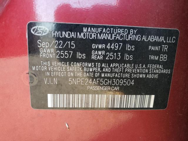 2016 HYUNDAI SONATA SE 5NPE24AF5GH309504