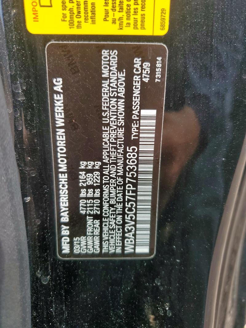 2015 BMW 428 I WBA3V5C57FP753685