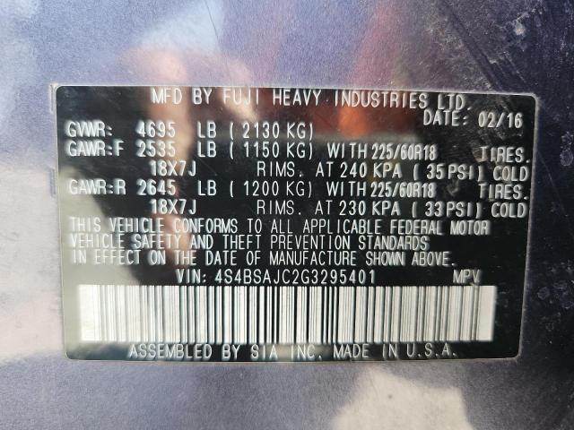 2016 SUBARU OUTBACK 2. 4S4BSAJC2G3295401