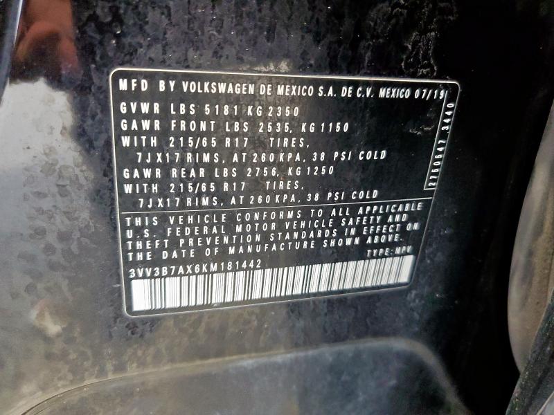 2019 VOLKSWAGEN TIGUAN SE 3VV3B7AX6KM181442