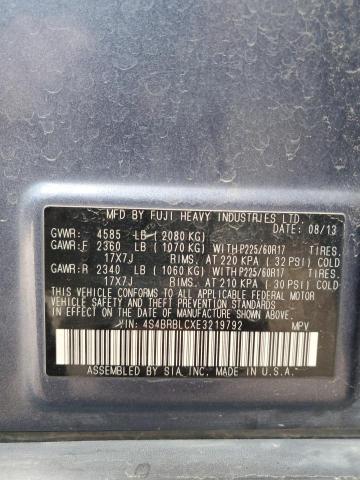 2014 SUBARU OUTBACK 2. - 4S4BRBLCXE3219792
