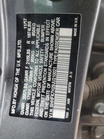 2018 HONDA CIVIC SHHFK7H29JU210021