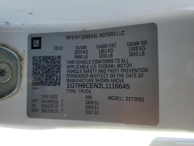 2020 GMC CANYON SLE 1GTH6CEN2L1116645