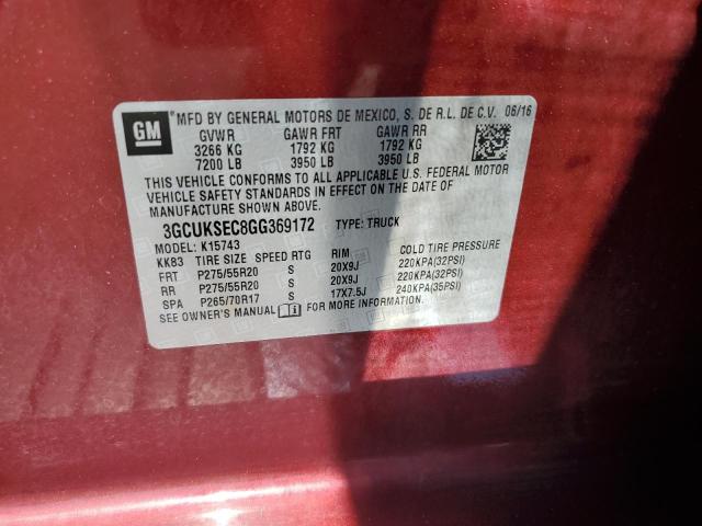 2016 CHEVROLET SILVERADO 3GCUKSEC8GG369172