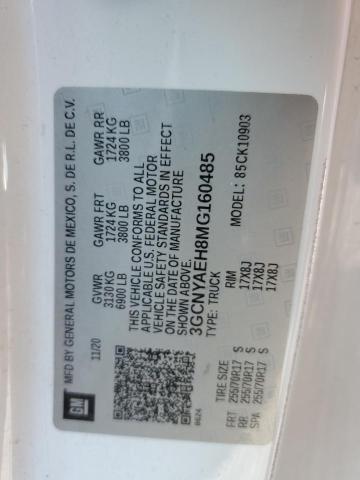 2021 CHEVROLET SILVERADO - 3GCNYAEH8MG160485