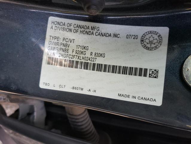 2020 HONDA CIVIC EX 2HGFC2F7XLH024227