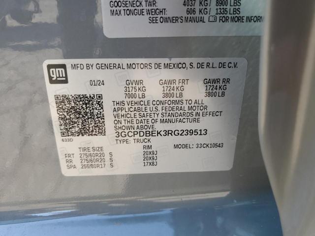 2024 CHEVROLET SILVERADO K1500 CUSTOM 3GCPDBEK3RG239513