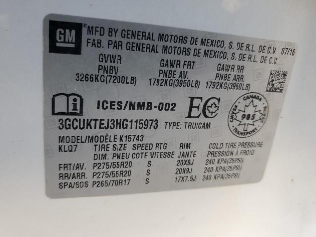 2017 CHEVROLET SILVERADO 3GCUKTEJ3HG115973