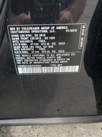 2019 VOLKSWAGEN ATLAS SE 1V2WR2CA9KC536364