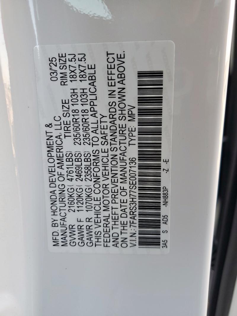 2025 HONDA CR-V EXL - 7FARS3H77SE007136