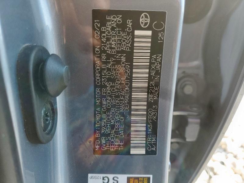 2021 TOYOTA COROLLA LE JTDEPMAE0MJ175691
