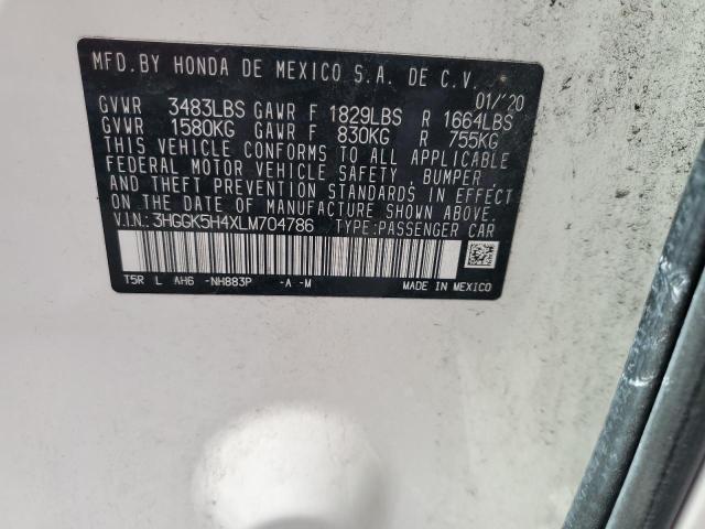 2020 HONDA FIT LX 3HGGK5H4XLM704786