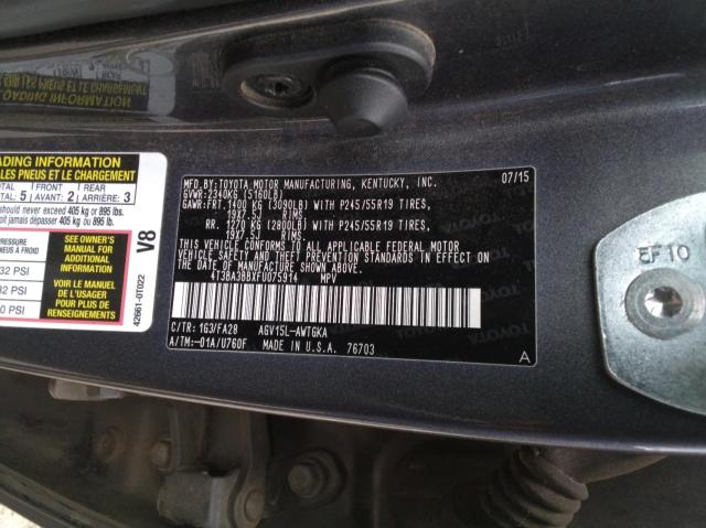 2015 TOYOTA VENZA LE 4T3BA3BBXFU075914