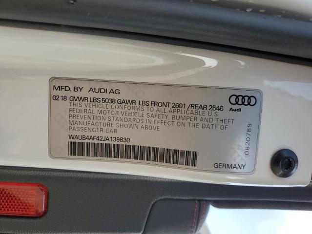 2018 AUDI S4 PREMIUM WAUB4AF42JA139830