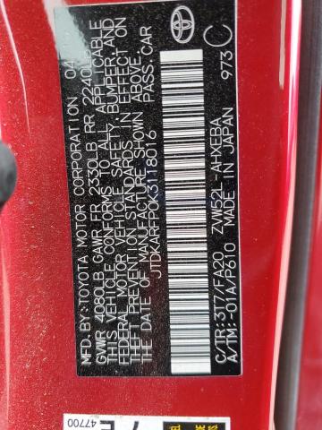 2019 TOYOTA PRIUS PRIM JTDKARFP0K3118016
