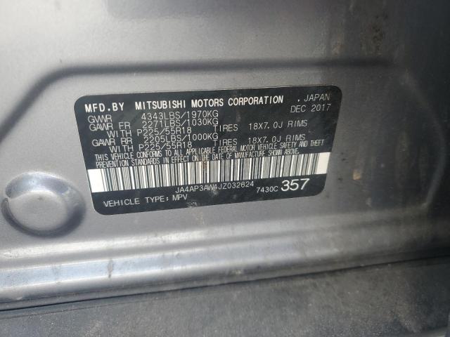 2018 MITSUBISHI OUTLANDER JA4AP3AW4JZ032624