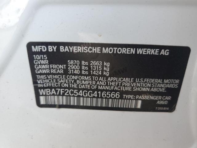 2016 BMW 750 XI WBA7F2C54GG416566
