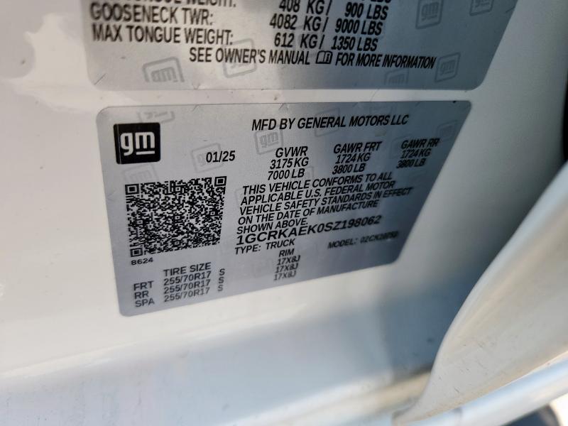 2025 CHEVROLET SILVERADO - 1GCRKAEK0SZ198062