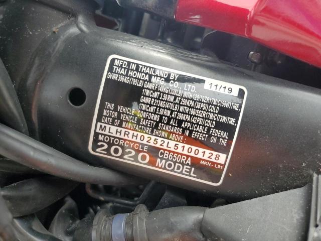 2020 HONDA CB650 RA MLHRH0252L5100128