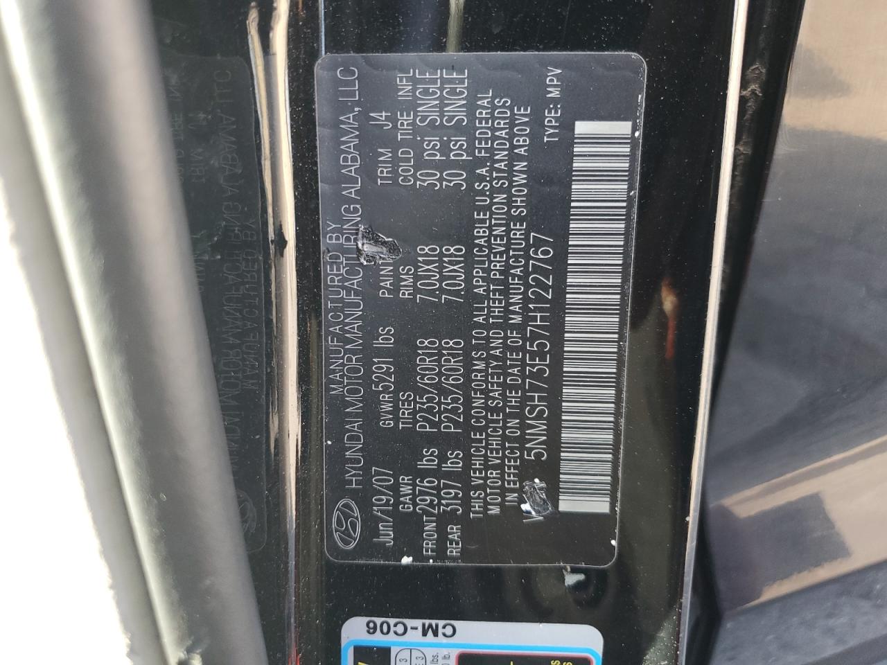 Lot #3291170090 2007 HYUNDAI SANTA FE