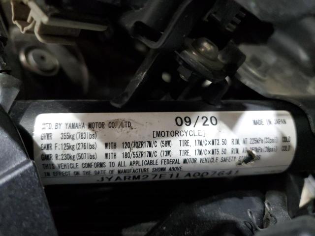 2020 YAMAHA MT07 JYARM27E1LA007641