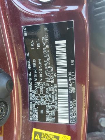 2017 TOYOTA HIGHLANDER HYBRID LIMITED 5TDDGRFH4HS034062