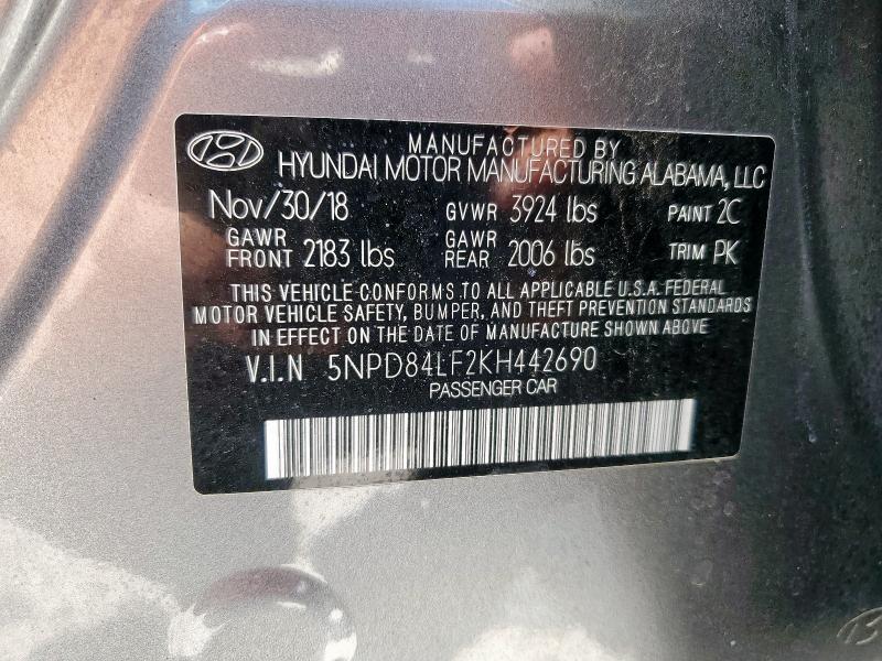 2019 HYUNDAI ELANTRA SE - 5NPD84LF2KH442690