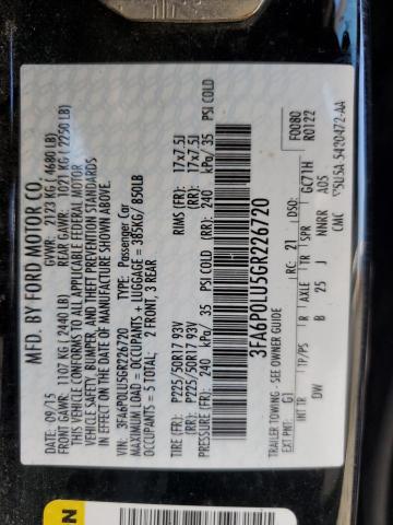 2016 FORD FUSION SE HYBRID 3FA6P0LU5GR226720