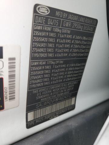 2015 LAND ROVER RANGE ROVE SALWR2VF8FA624312
