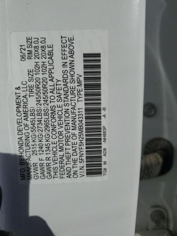 2021 HONDA PILOT SE #3302713012