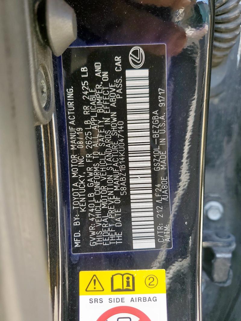 2019 LEXUS ES 350 - 58ABZ1B14KU047140