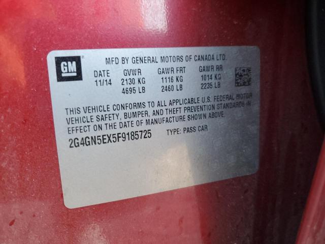 2015 BUICK REGAL PREM 2G4GN5EX5F9185725