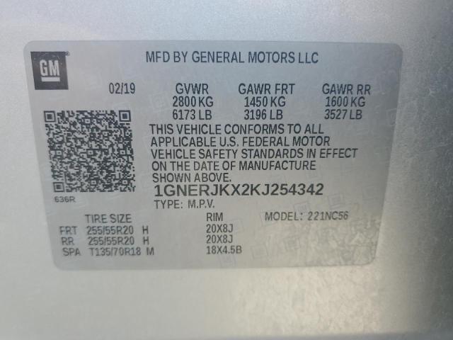 2019 CHEVROLET TRAVERSE RS 1GNERJKX2KJ254342