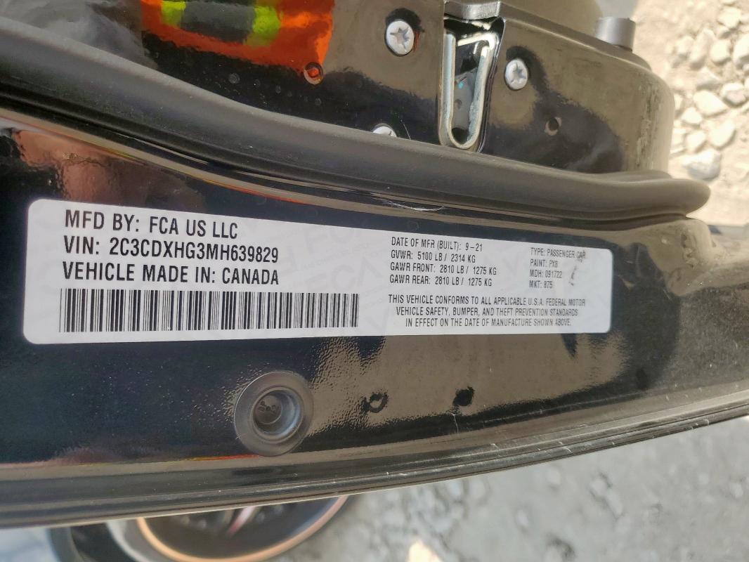 2021 DODGE CHARGER GT 2C3CDXHG3MH639829