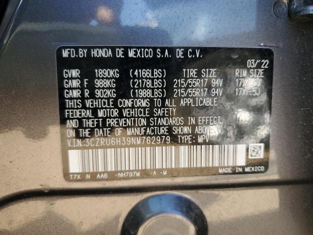 2022 HONDA HR-V LX 3CZRU6H39NM762979