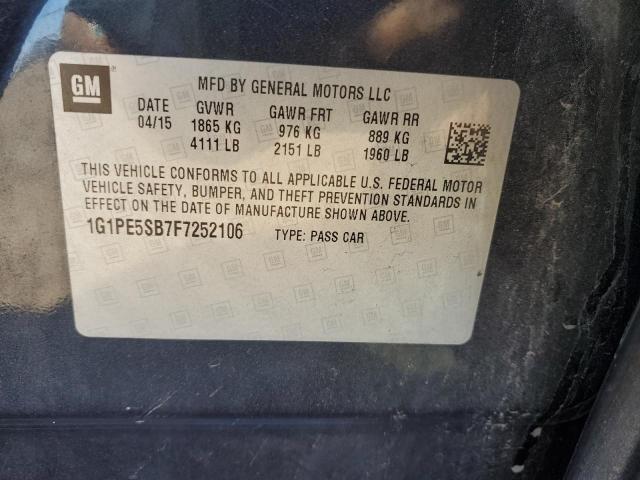 2015 CHEVROLET CRUZE LT 1G1PE5SB7F7252106